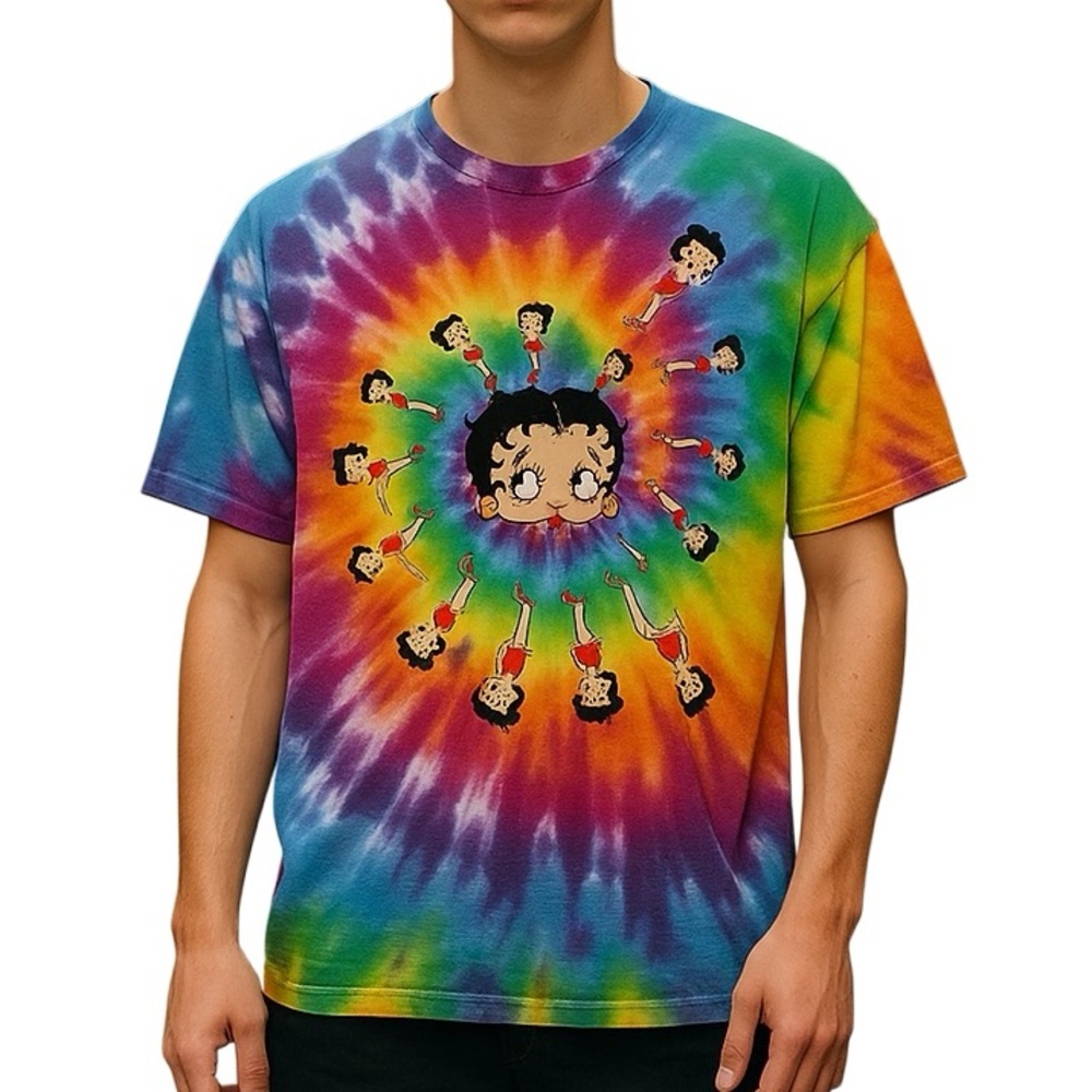 Vintage 90’s Betty Boop Grateful Dead Tie Dyed T- Shirt Cotton L